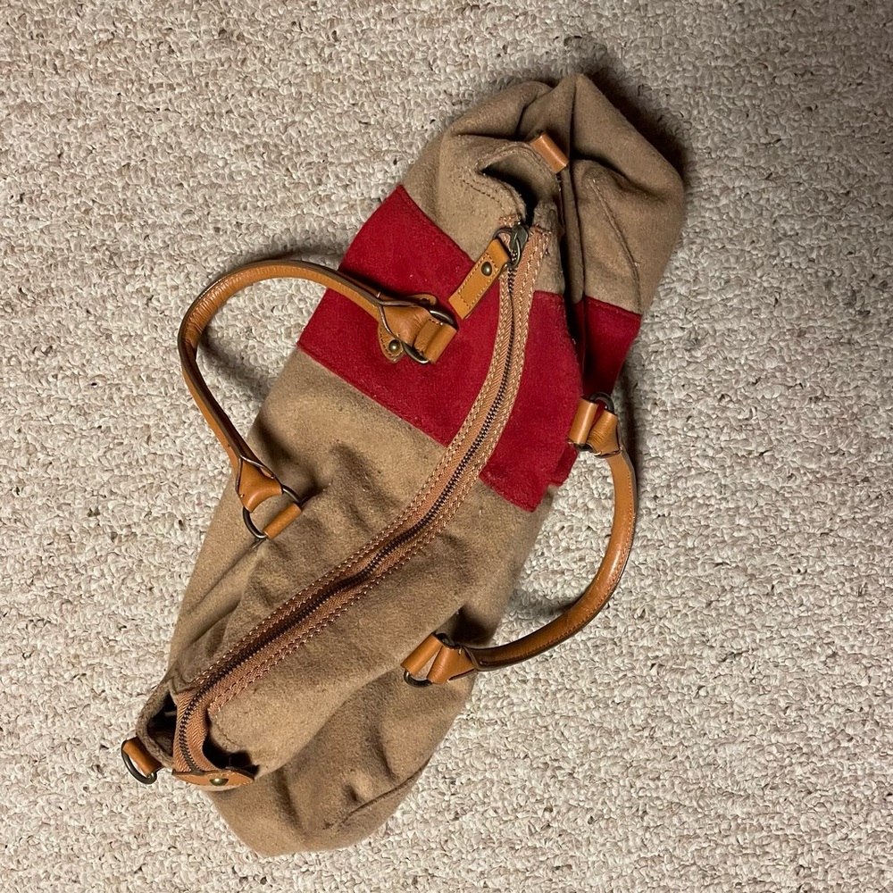 GAP Women’s Purse Bag Tan and Red Soft - Picture 3 of 10